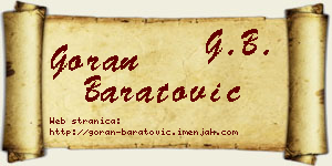 Goran Baratović vizit kartica